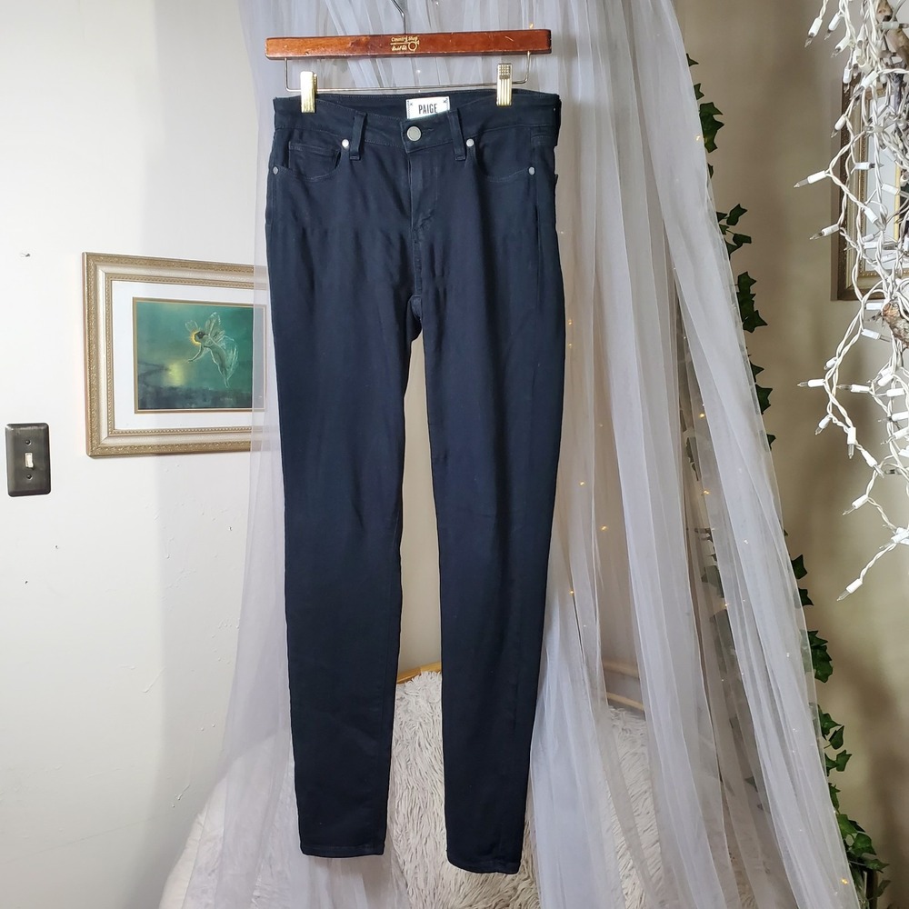 Paige Verdugo Indie Cigarette Skinny Jeans Black‎ Rocker Chic 30x29 Size 28